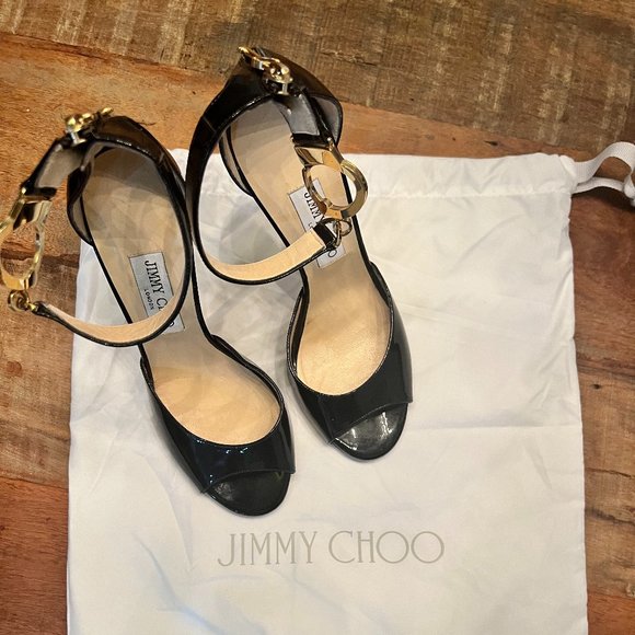Jimmy Choo Shoes - Great condition Jimmy Choo patent leather handcuff and key stiletto heel